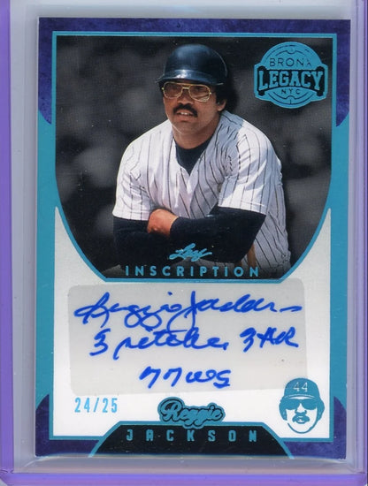 Reggie Jackson 2024 Leaf Bronx Legacy Inscription auto #'d 24/25