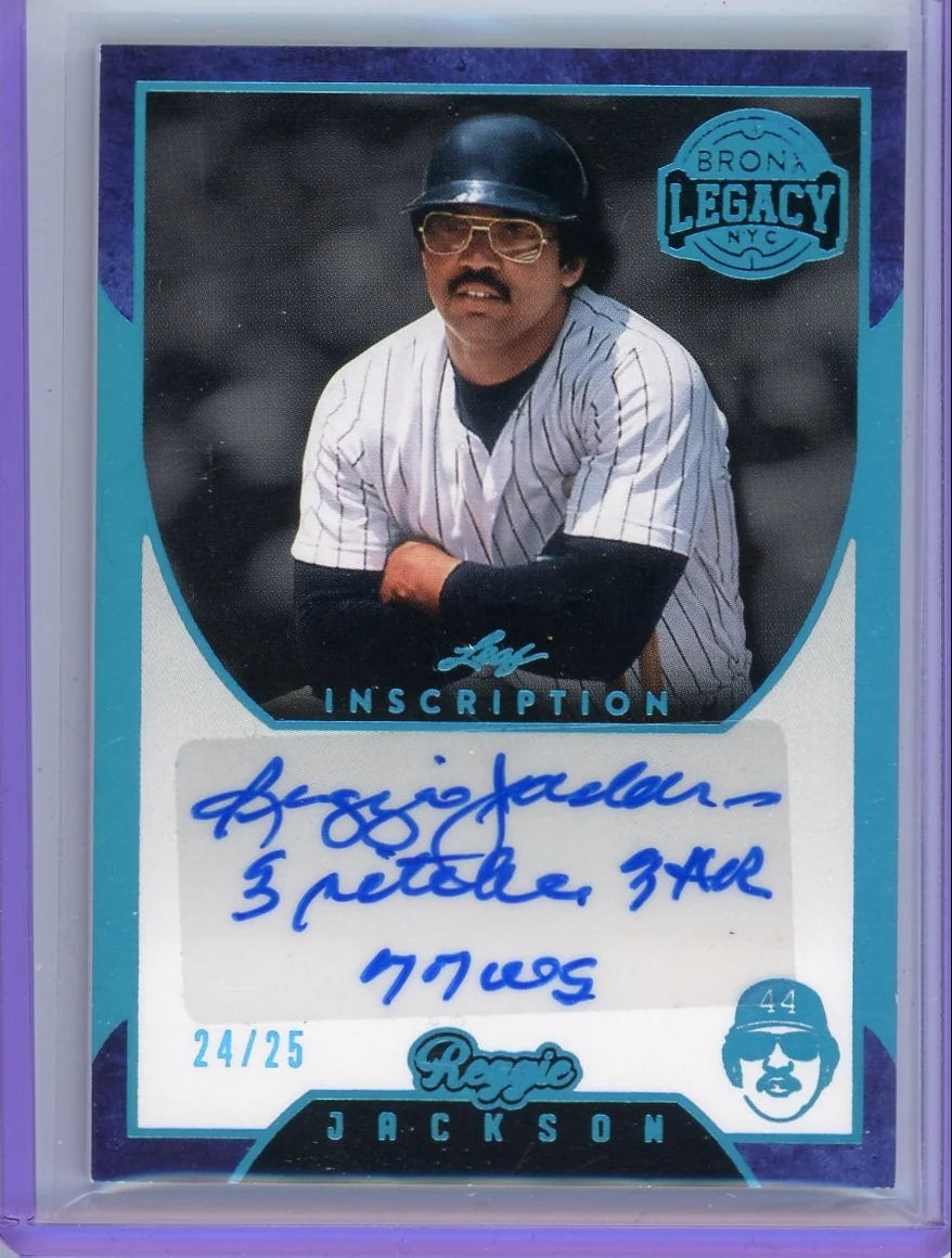 Reggie Jackson 2024 Leaf Bronx Legacy Inscription auto #'d 24/25