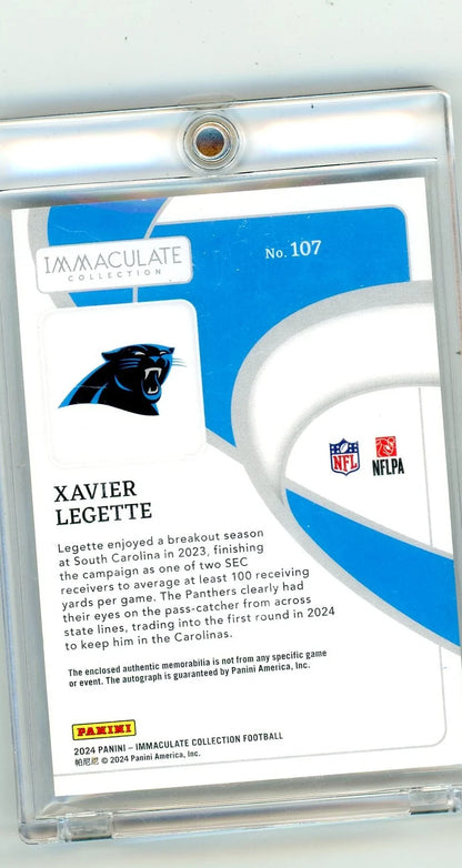 Xavier Legette 2024 Panini Immaculate RPA #'d 83/99