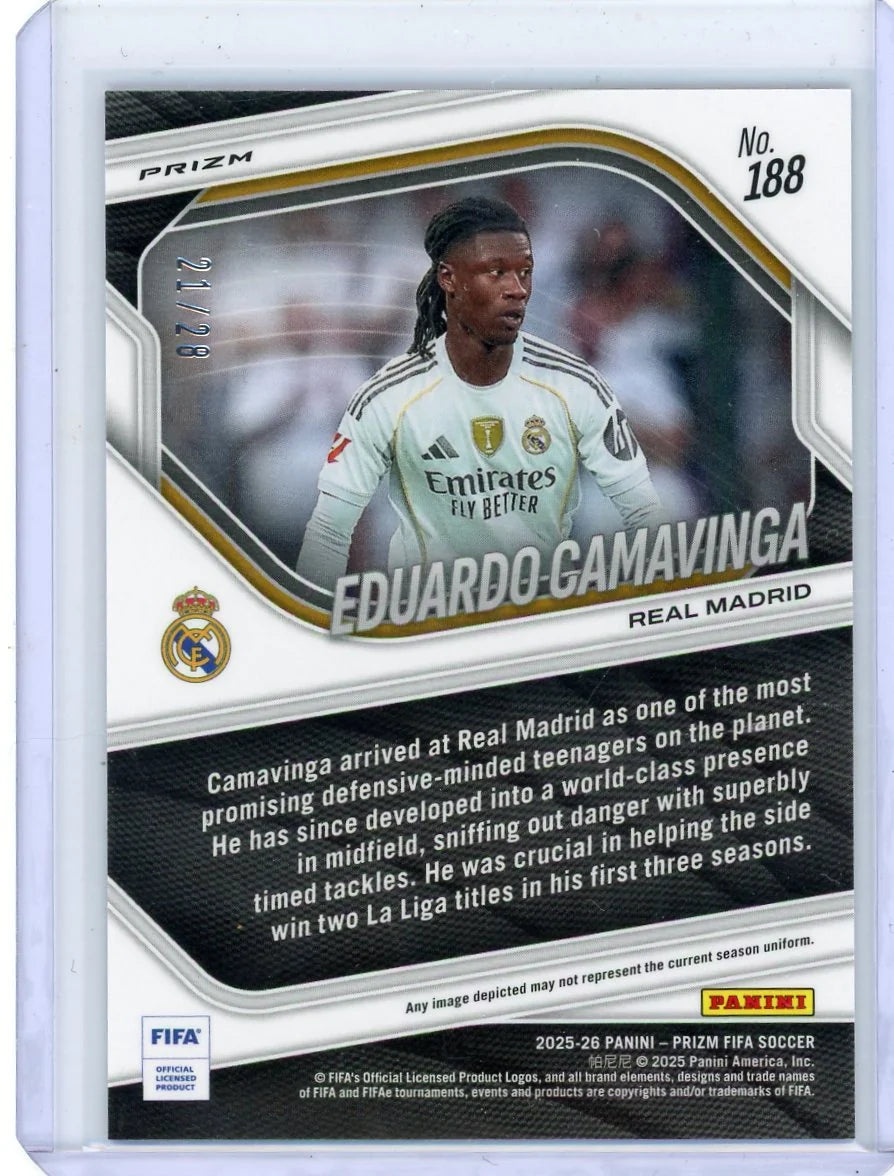 Eduardo Camavinga 2025-26 Panini Prizm FIFA Cherry Blossom #'d 21/28