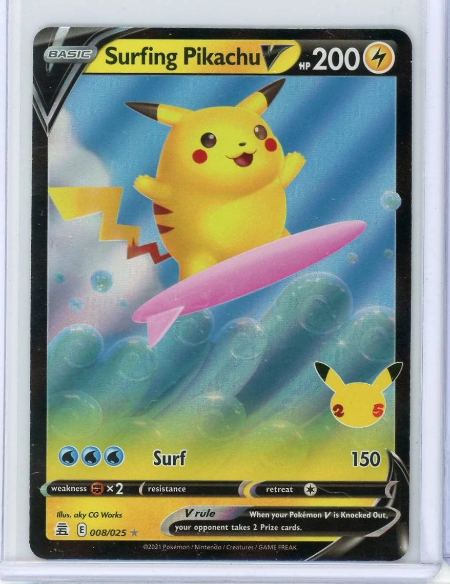 Surfing Pikachu V Pokémon Celebrations Ultra Rare #008/025