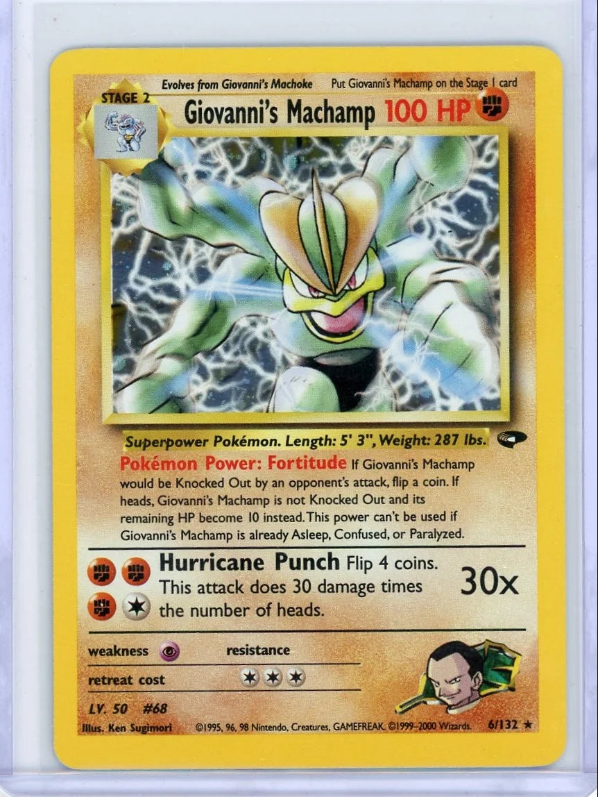 Giovanni's Machamp Pokémon Gym Challenge Unlimited Holo #6/132 LP