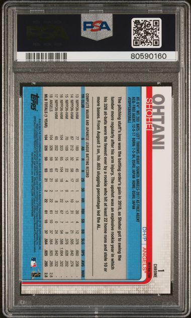 Shohei Ohtani 2019 Topps Chrome Batting Refractor #1 PSA 9