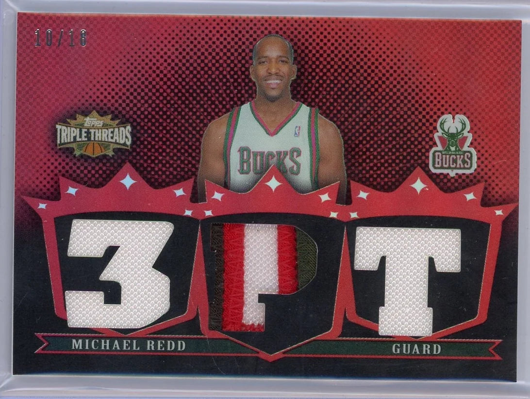 Michael Redd 2008 Topps Triple Threads 3PT triple relic #'d 10/18