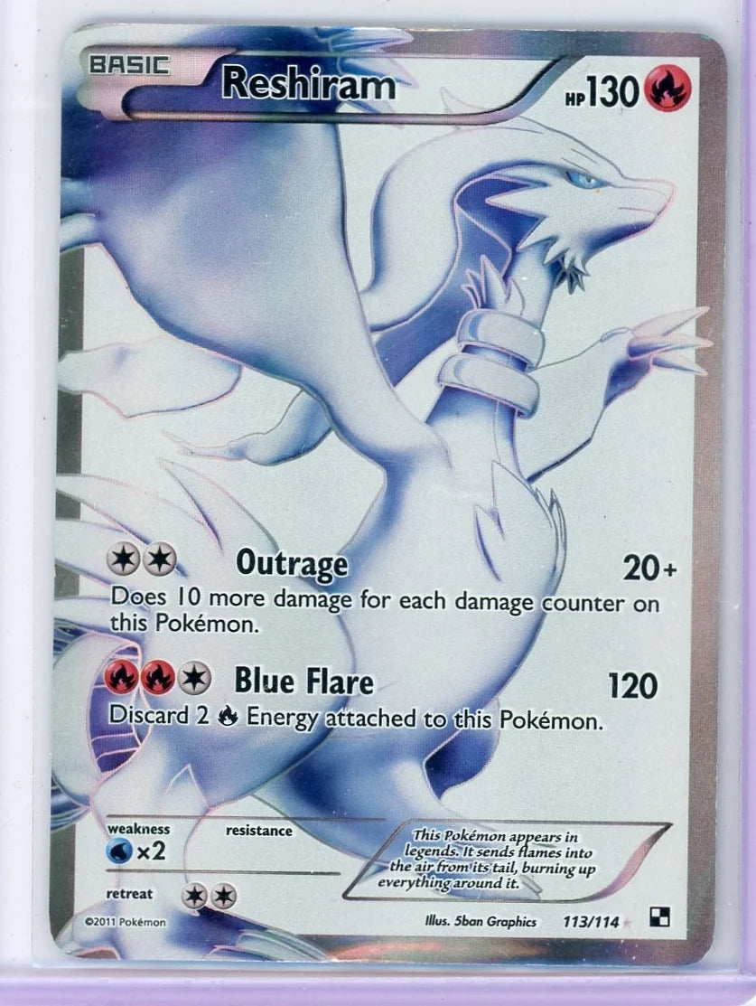 Reshiram Pokémon Black & White Full-Art #113/114 (DMG)