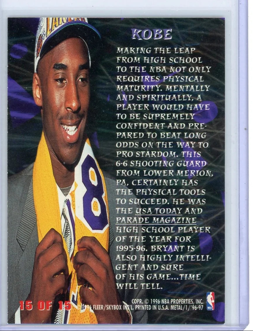 Kobe Bryant 1996 Fleer Metal Metal Edge Rookie