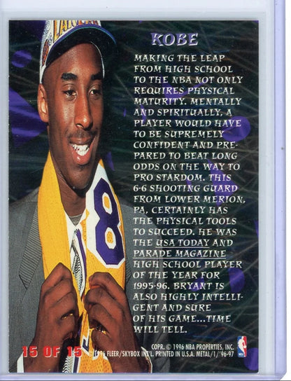 Kobe Bryant 1996 Fleer Metal Metal Edge Rookie
