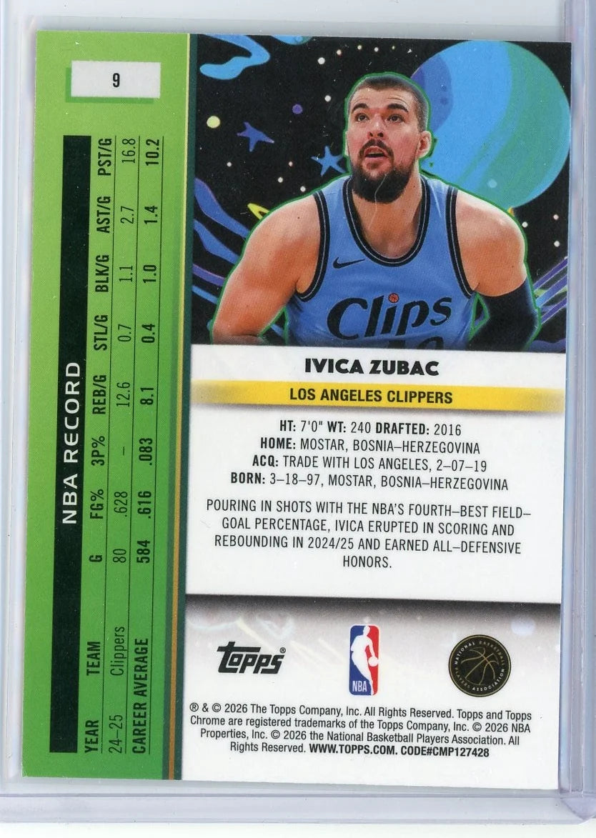 Ivica Zubac 2025-26 Topps Cosmic Chrome Purple #'d 058/150