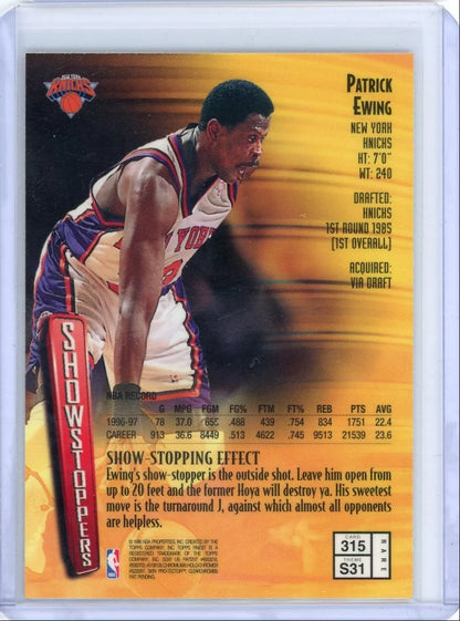 Patrick Ewing 1997 Topps Finest Showstoppers W/Coating