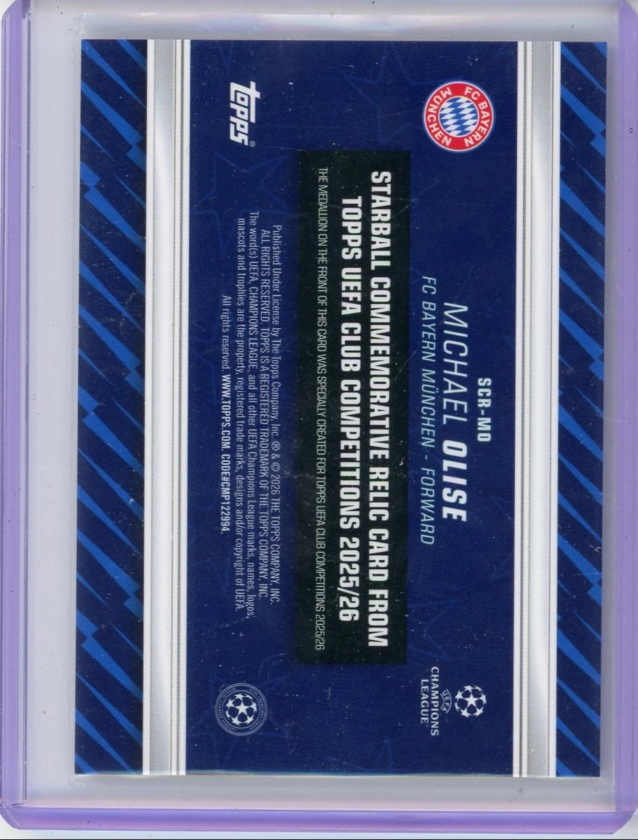 Michael Olise 2025-26 Topps UEFA Club Competitions Starball Commemorative Relic