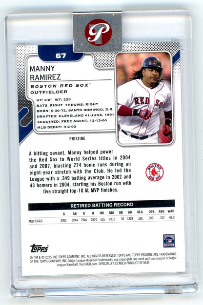 Manny Ramirez 2025 Topps Pristine Pristine Blue Refractor #'d 67/75 (Sealed)