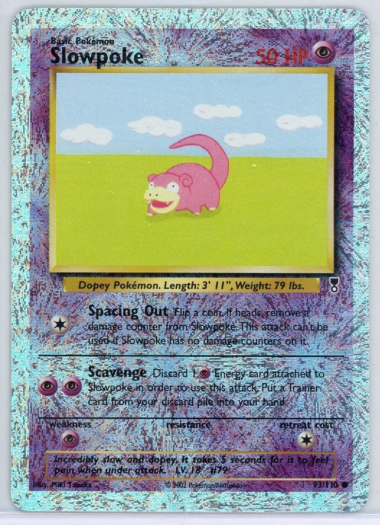 Slowpoke 2002 Pokemon Legendary Collection reverse holo #93/110 (crimped bottom)