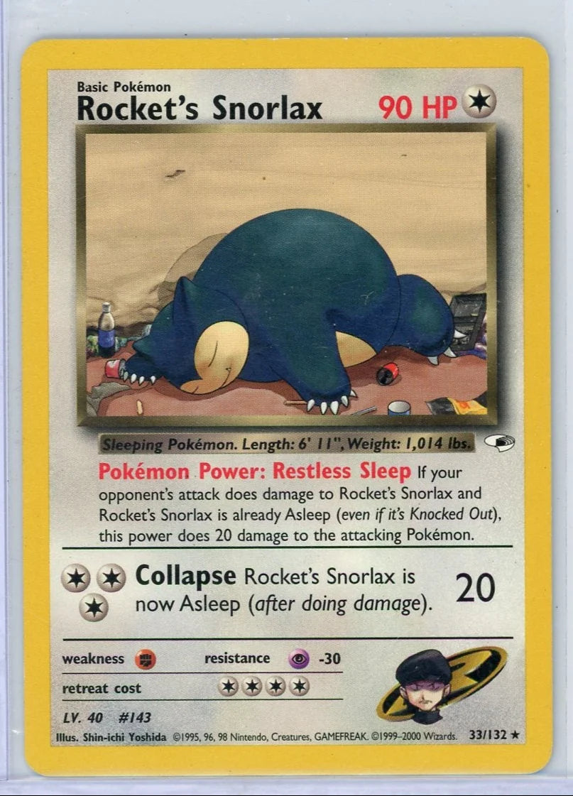 Rocket's Snorlax Pokémon Gym Heroes Rare #33/132