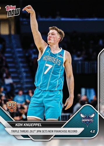 Kon Knueppel 2026 Topps Now Rookie 261st 3PM Sets New Franchise Record #240