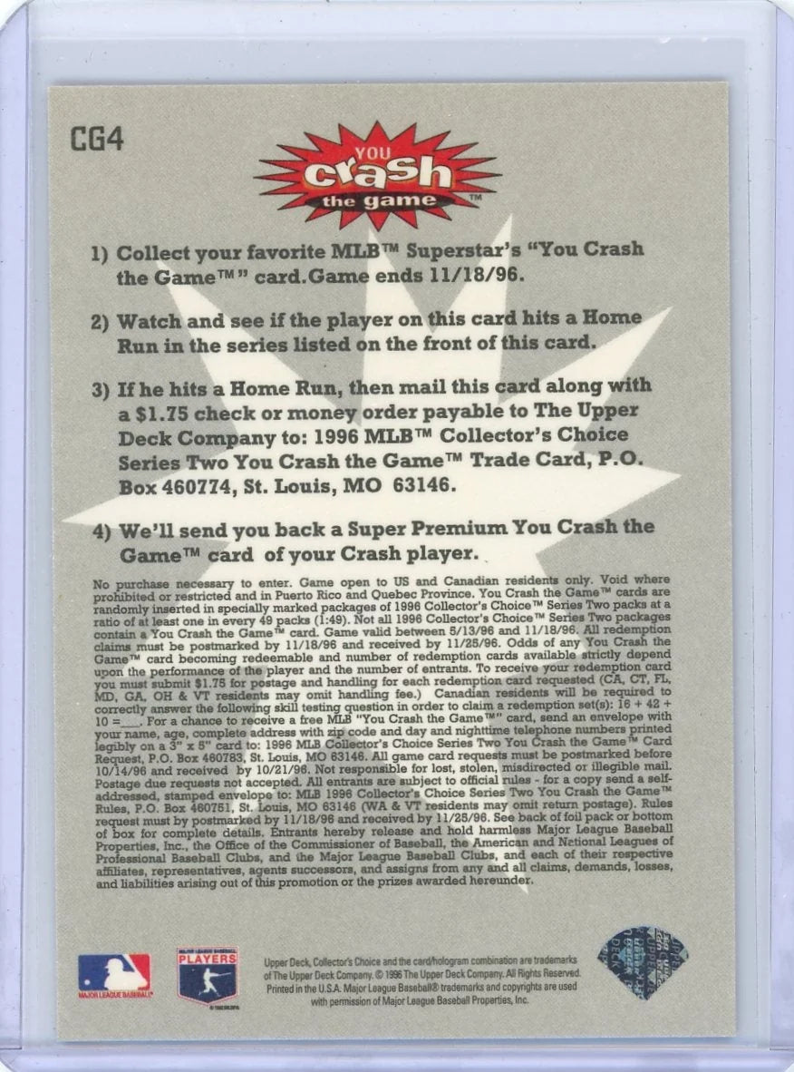 Cal Ripken Jr. 1996 Upper Deck Collector's Choice You Crash the Game