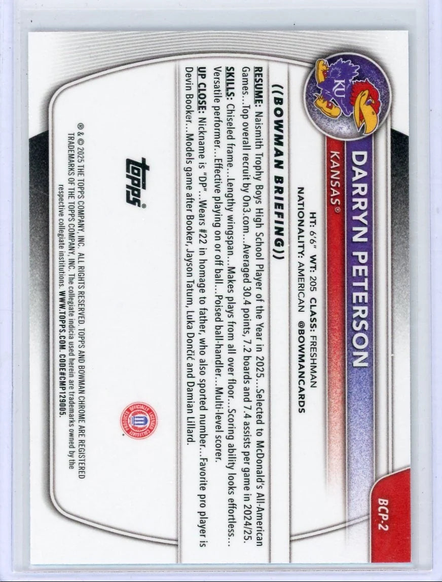 Darryn Peterson 2025-26 1st Bowman Chrome mojo