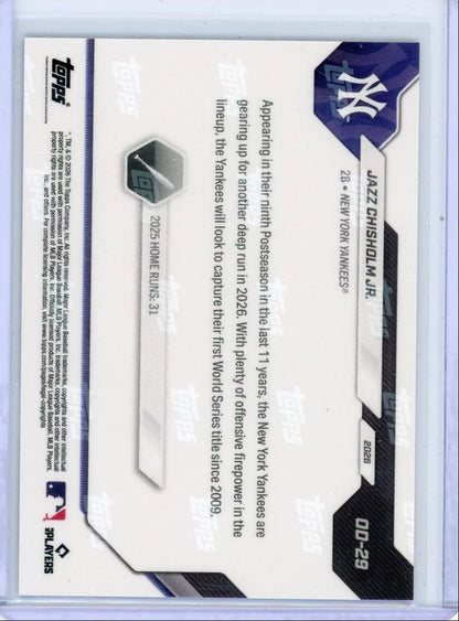 Jazz Chisholm 2026 Topps Now Opening Day Blue Foil #'d 070/150