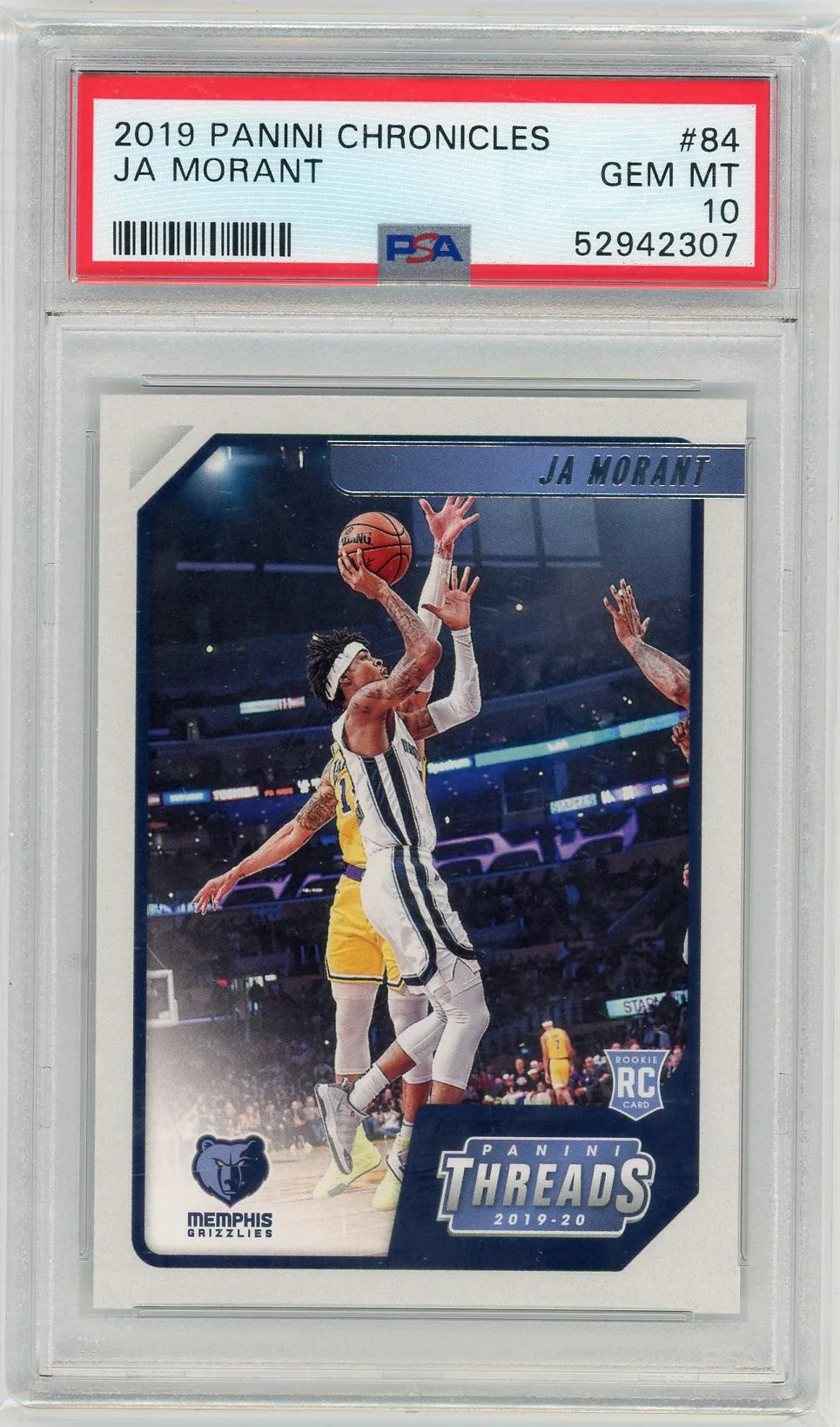 Ja Morant 2019 Panini Chronicles #84 Rookie Card PSA 10