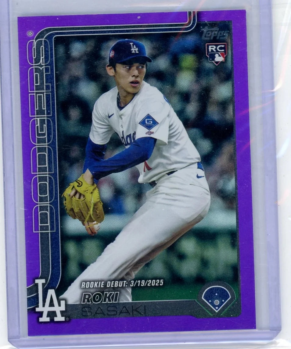 Roki Sasaki 2025 Topps Update purple foil RC #'d 157/250