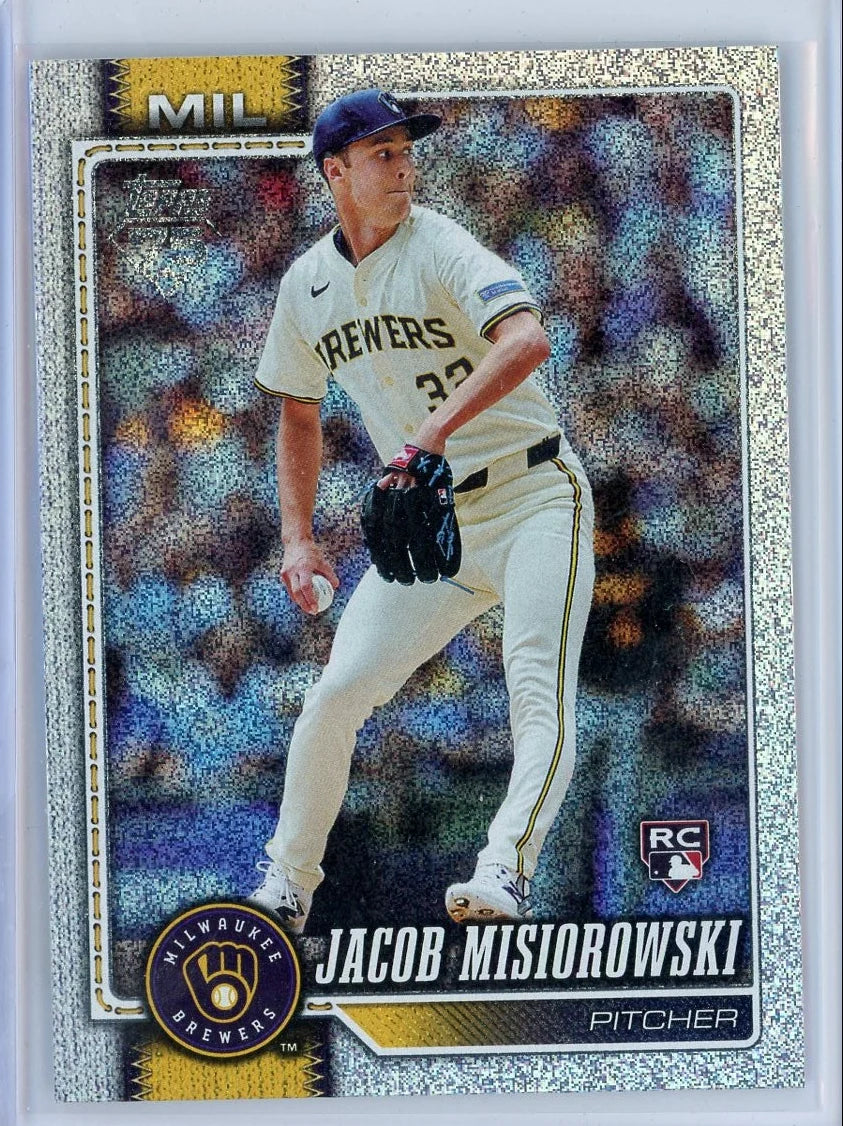 Jacob Misiorowski 2025 Topps Series 1 RC #10 - Sand Glitter Paralell