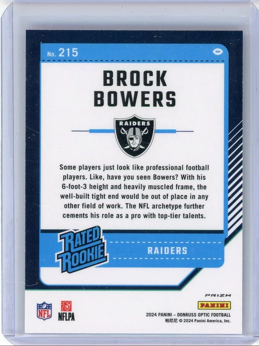 Brock Bowers 2024 Panini Donruss Optic Rated Rookie Pink