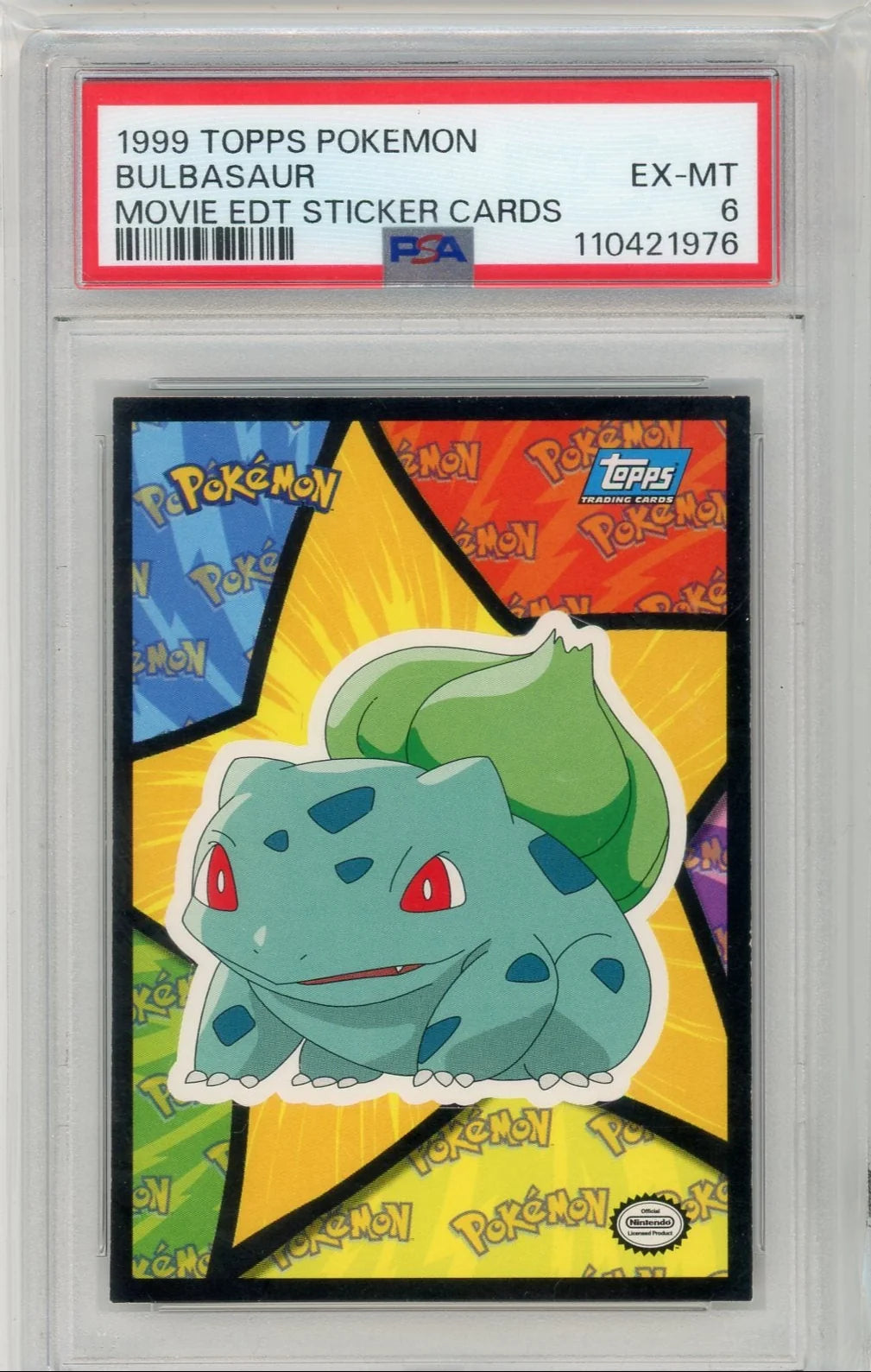 Bulbasaur Pokémon Topps Movie Stickers PSA 6