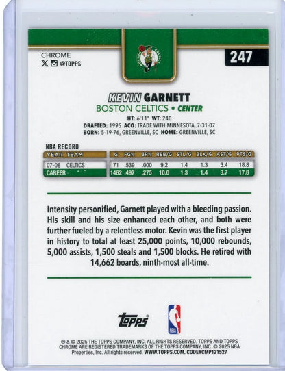 Kevin Garnett 2025-26 Topps Chrome Magenta Refractor #'d 204/399