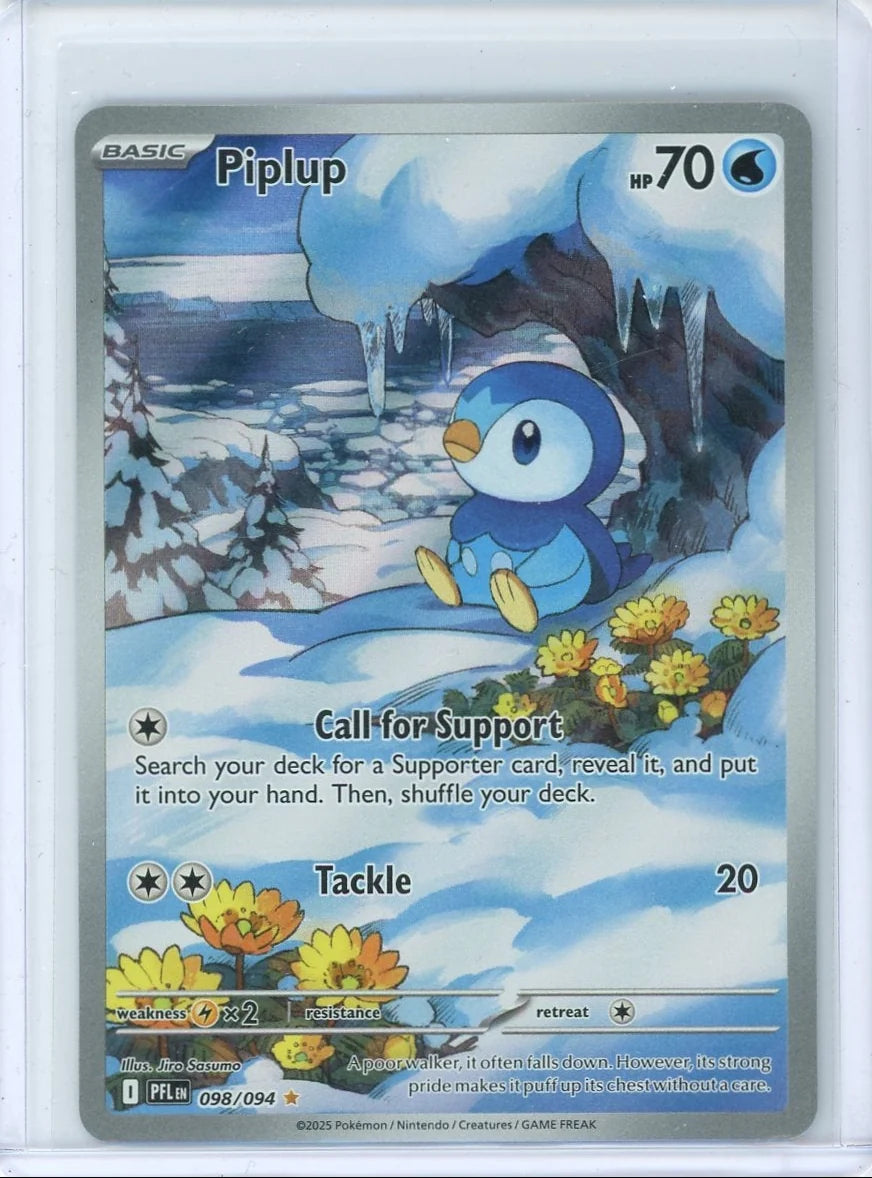 Piplup Pokémon Phantasmal Flames Illustration Rare #098/094