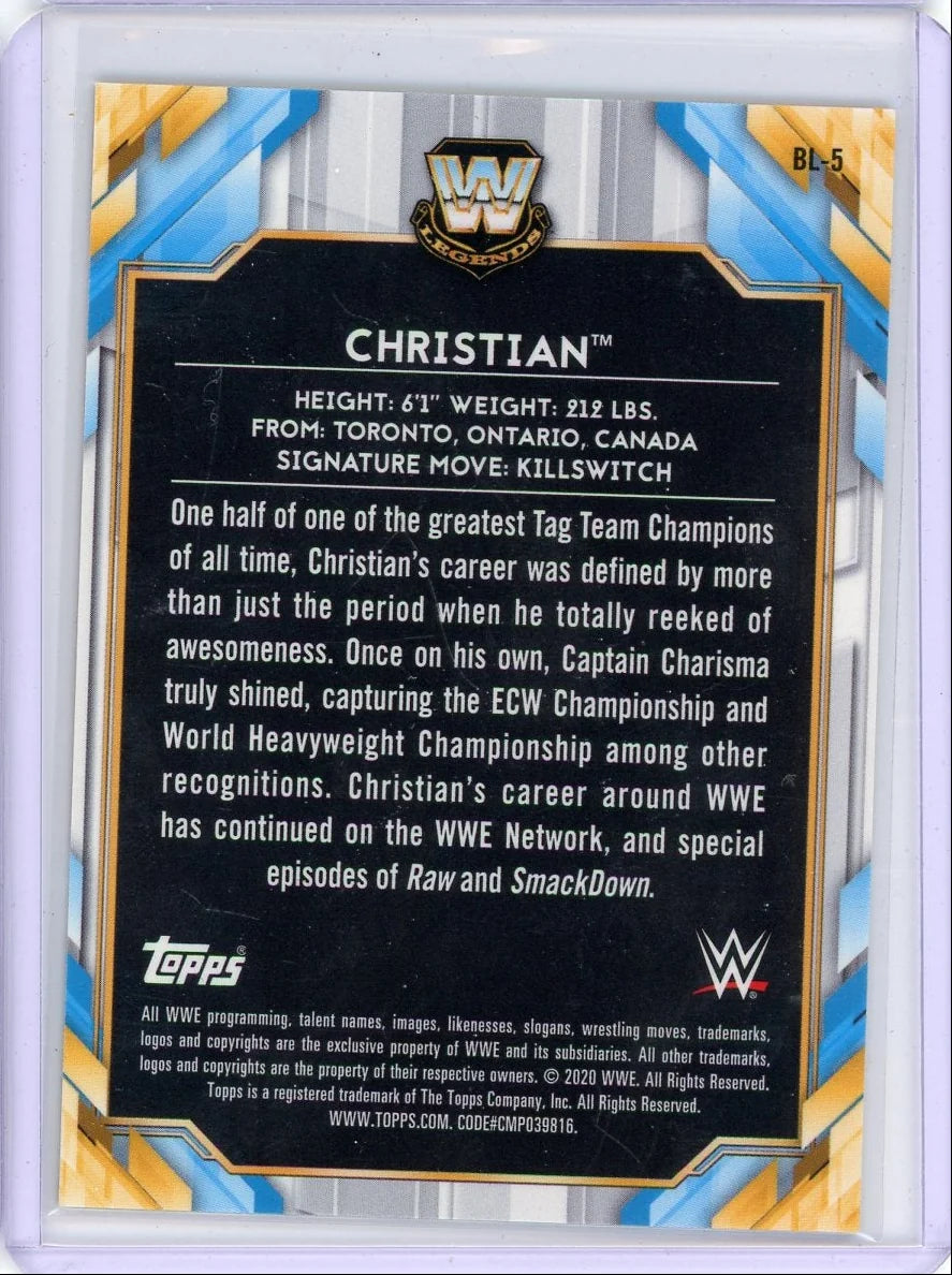 Christian 2020 Topps Chrome WWE Big Legends Red Refractor #'d 2/5