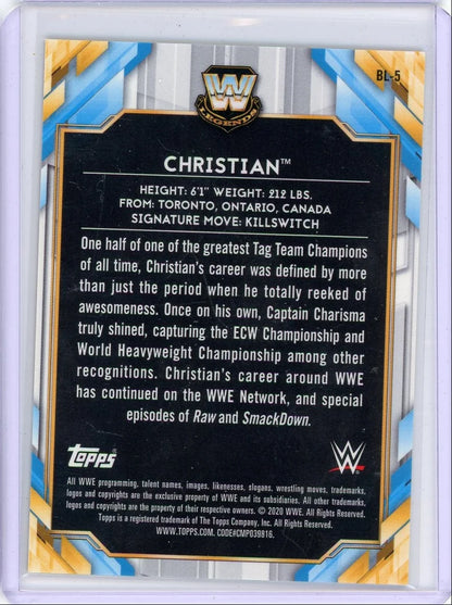 Christian 2020 Topps Chrome WWE Big Legends Red Refractor #'d 2/5