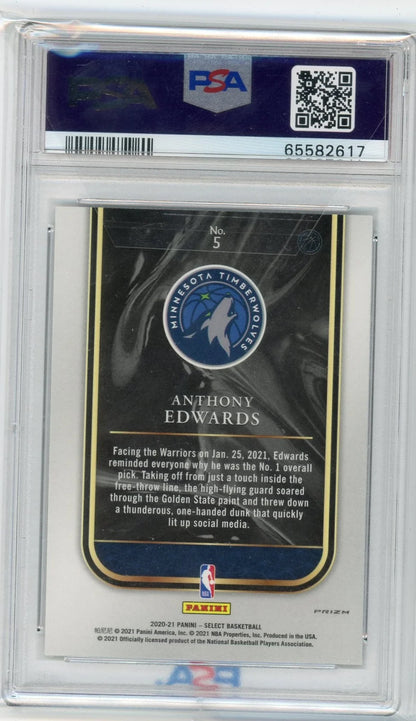Anthony Edwards 2020 Panini Select Rookie Selections Silver PSA 10