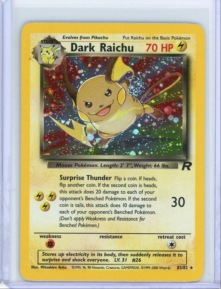 Dark Raichu 2000 Pokemon Team Rocket holo #83/82
