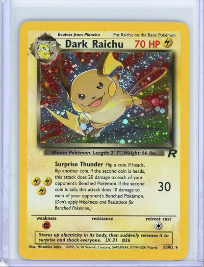 Dark Raichu 2000 Pokemon Team Rocket holo #83/82