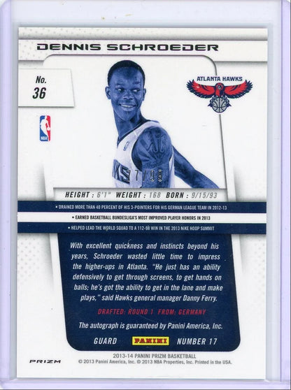 Dennis Schroeder 2013-14 Panini Prizm Autograph Red Prizm RC #'d 77/99