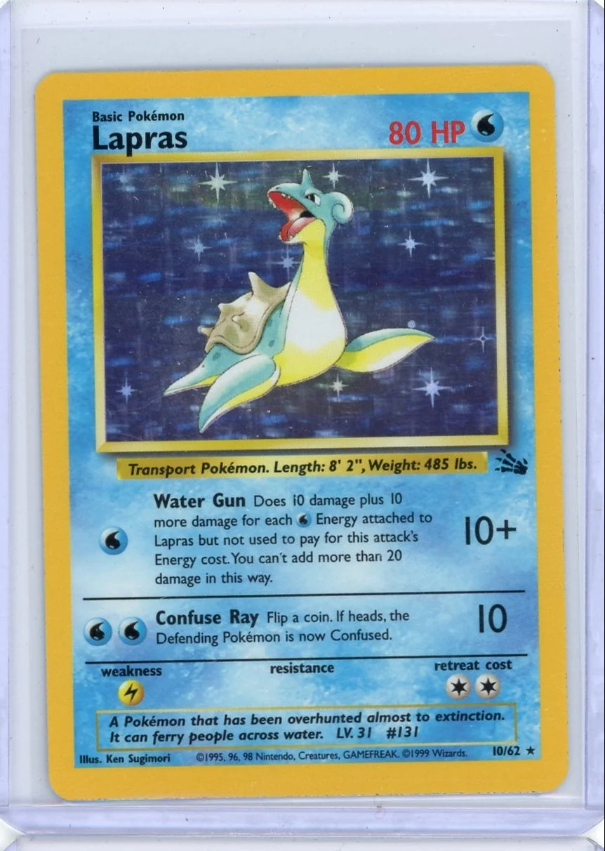 Lapras Pokémon Fossil Unlimited Holo Rare #10/62