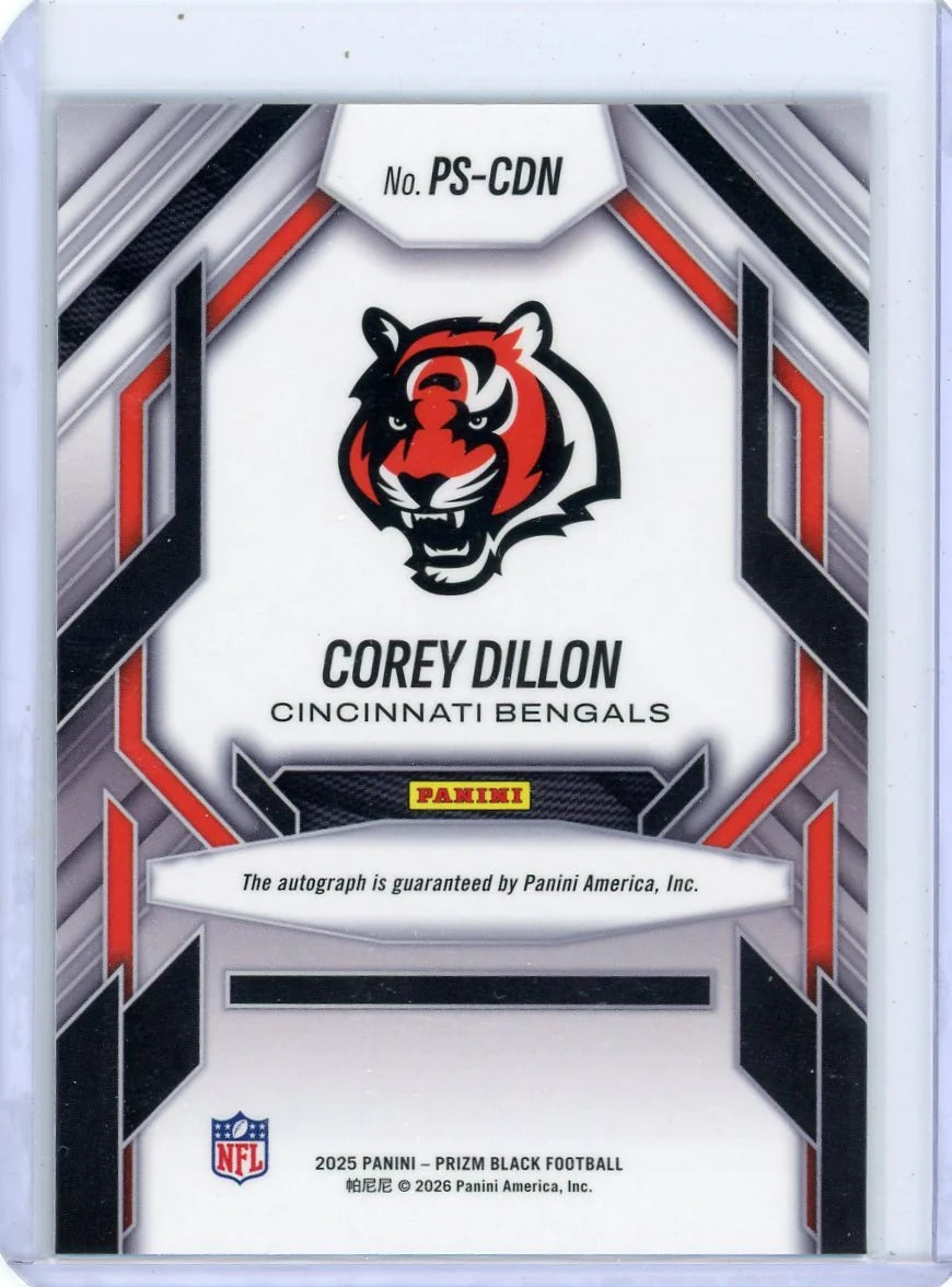 Corey Dillon 2025 Panini Prizm Black Prolific Signatures Auto