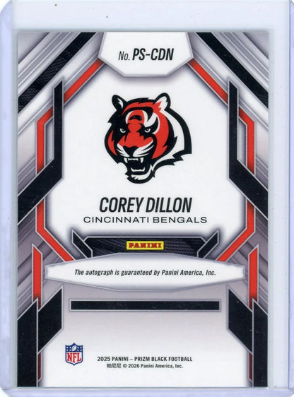 Corey Dillon 2025 Panini Prizm Black Prolific Signatures Auto
