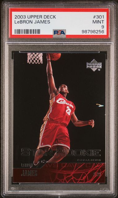 LeBron James 2003 Upper Deck #301 rookie card PSA 9