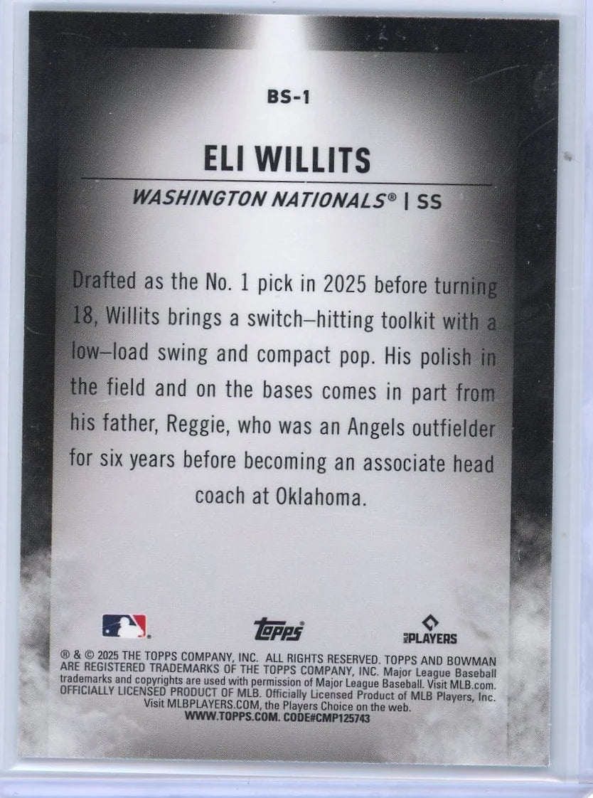 Eli Willits 2025 Bowman Draft Spotlight SSP