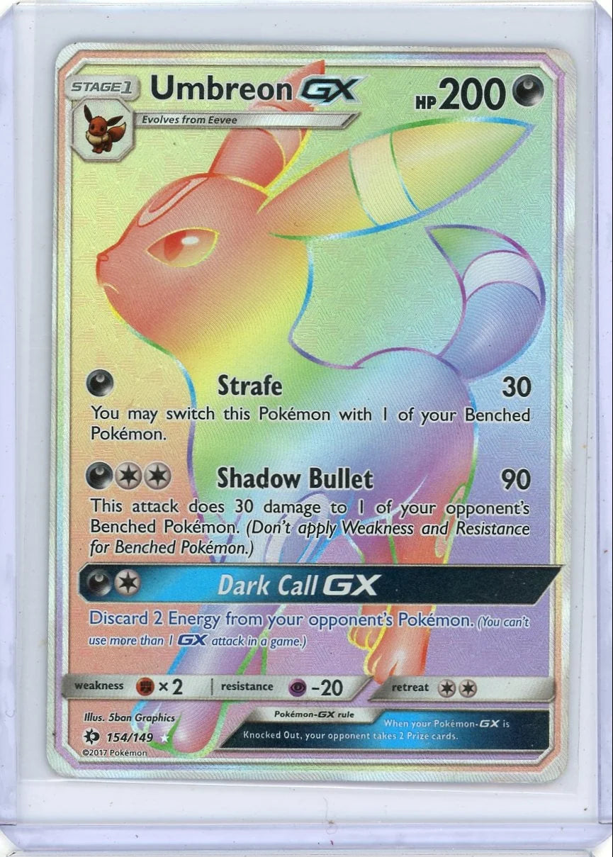 Umbreon GX 2017 Pokemon Sun & Moon Base Set Secret rare #157/149 MP