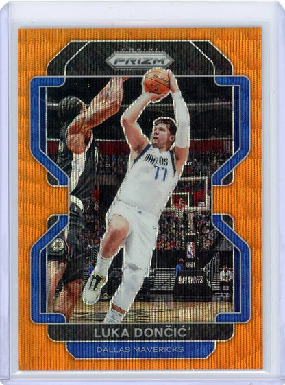 Luka Doncic 2021-22 Panini Prizm Orange Wave Prizm #'d 44/60