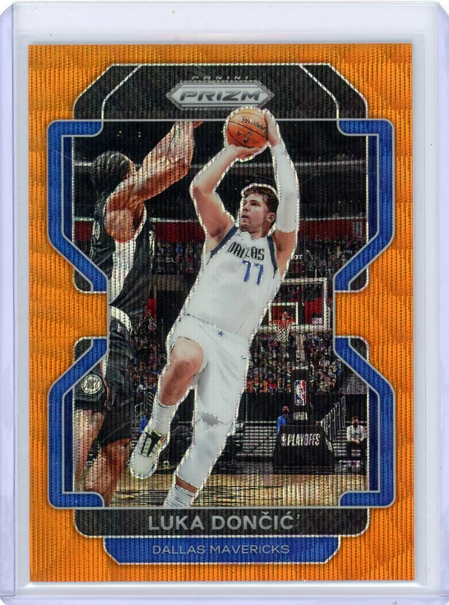 Luka Doncic 2021-22 Panini Prizm Orange Wave Prizm #'d 44/60