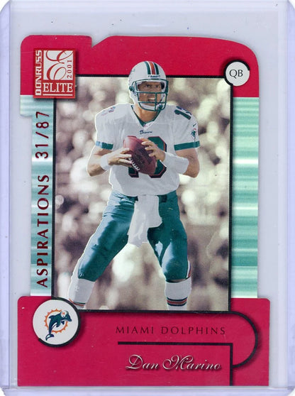 Dan Marino 2001 Donruss Elite Aspirations die-cut red #'d 31/87
