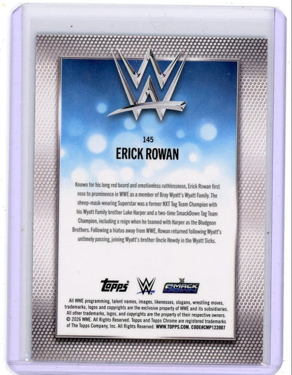 Erick Rowan 2026 Topps Chrome WWE Aqua Refractor #'d 022/199