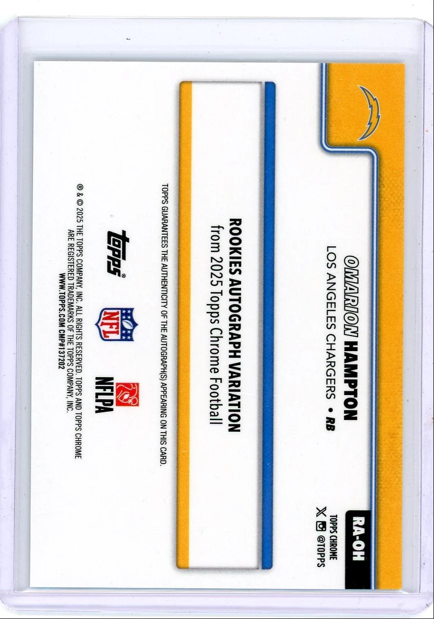 Omarion Hampton 2025 Topps Chrome Auto RC