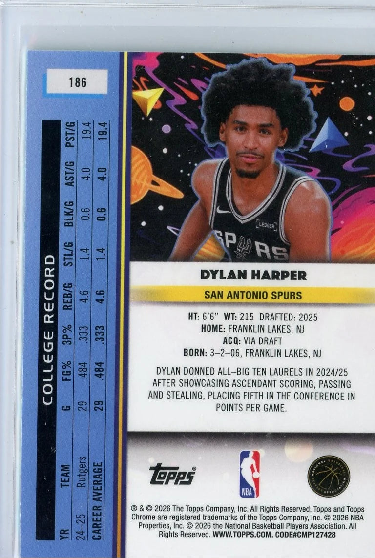 Dylan Harper 2025 Topps Cosmic Chrome Aqua Equinox #'d 046/199