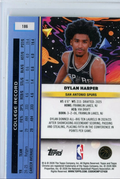 Dylan Harper 2025 Topps Cosmic Chrome Aqua Equinox #'d 046/199