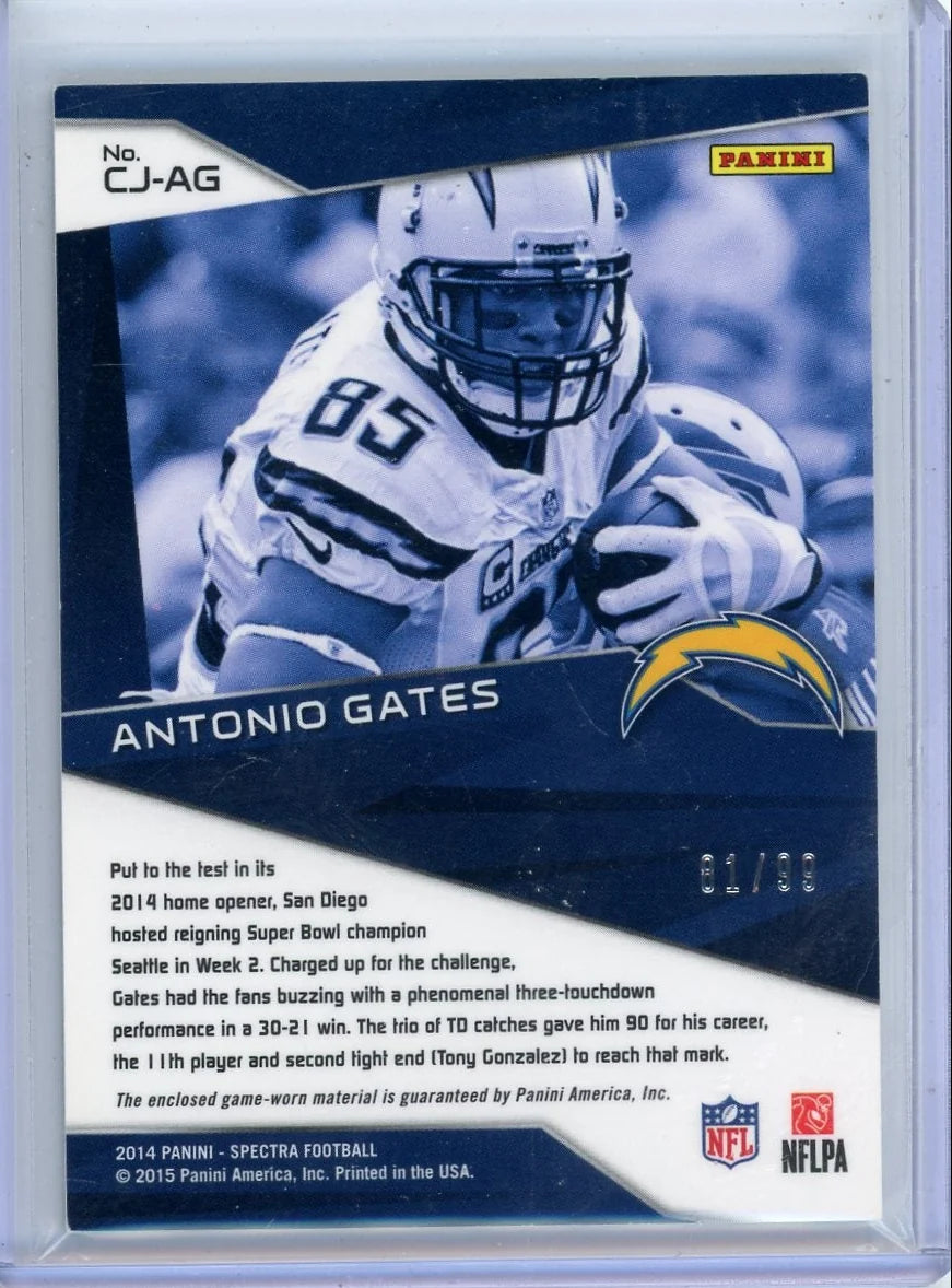 Antonio Gates 2014 Panini Spectra Cornerstones relic #'d 81/99