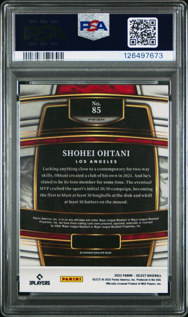 Shohei Ohtani 2022 Panini Select Scope prizm PSA 6