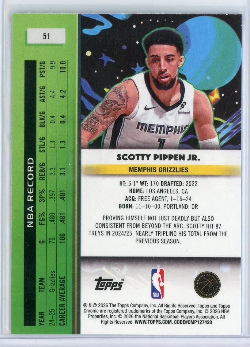 2025-2026 Scotty Pippen Jr. Topps Cosmic Chrome #51 Purple /150